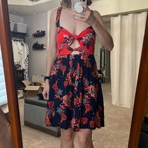 NWOT free people orange and navy dress